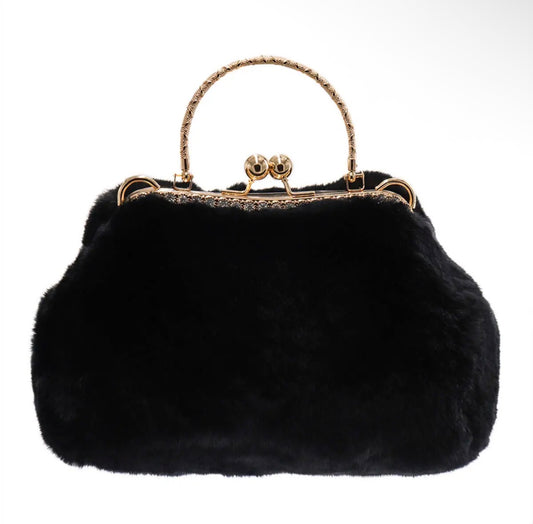 REX RABBIT FUR HANDBAG