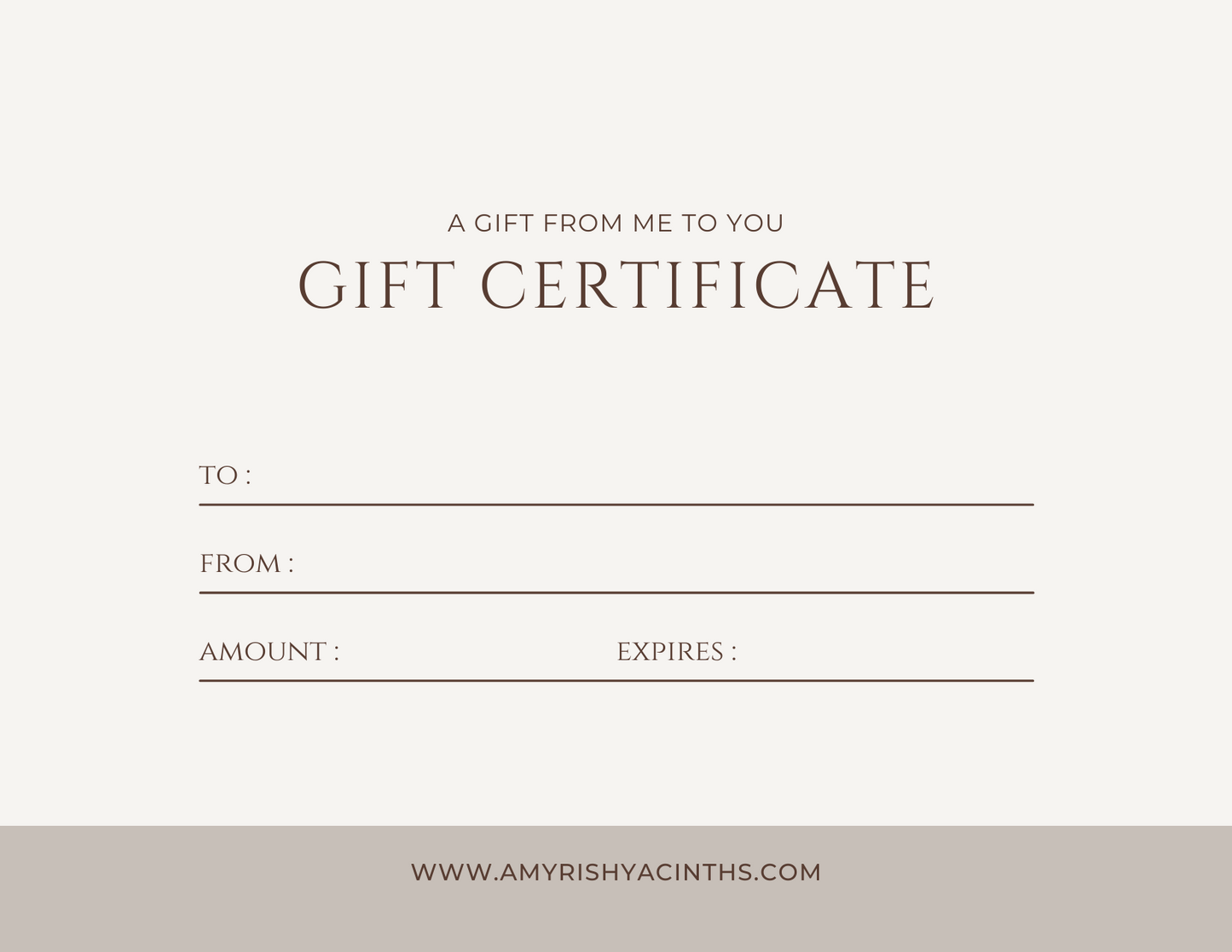 AMYRIS + HYACINTHS GIFT CARD