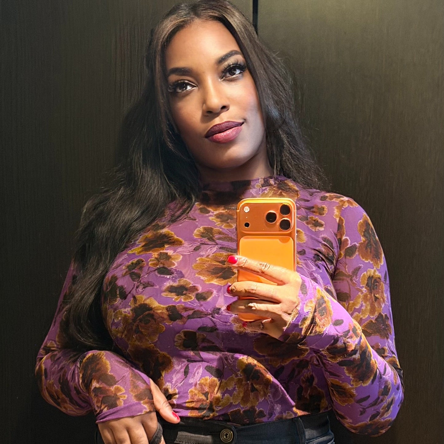 KAYLEE TOP IN VIOLET FLORAL HAZE