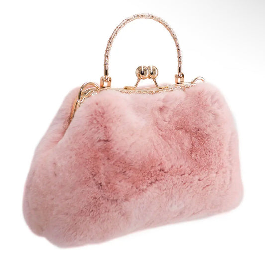 REX RABBIT FUR HANDBAG